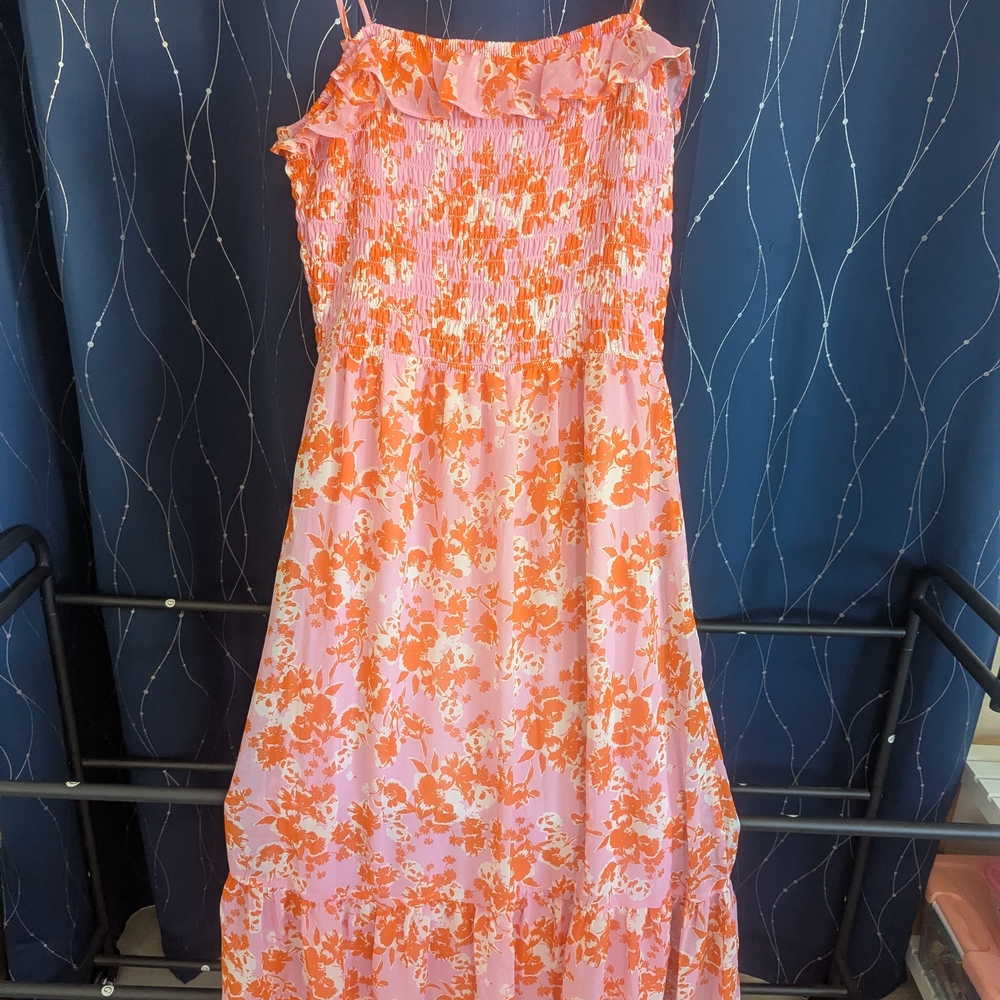 Sienna Sky Pink & Orange Floral Maxi Dress